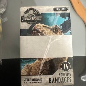 Jurassic World Adhesive Bandages 14 Count Dinosaur T-Rex Sterile First Aid Pack